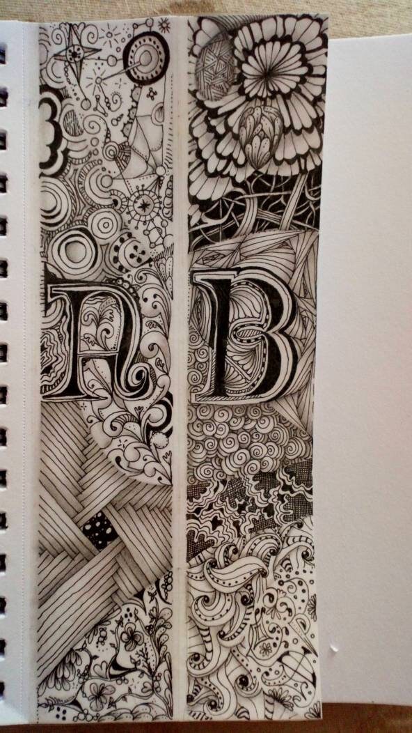 Hand Drawn Monogrammed Bookmarks - Etsy UK