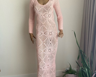 Custom Handmade Crochet Lace Wedding Dress, Crochet Maxi lace dress, crochet maxi wedding dress, Elegant Handmade Crochet Lace Wedding Dress