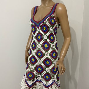 Crochet sleeveless dress, Crochet sexi dress, Crochet festival dress, crochet floral dress, handknit dress for women