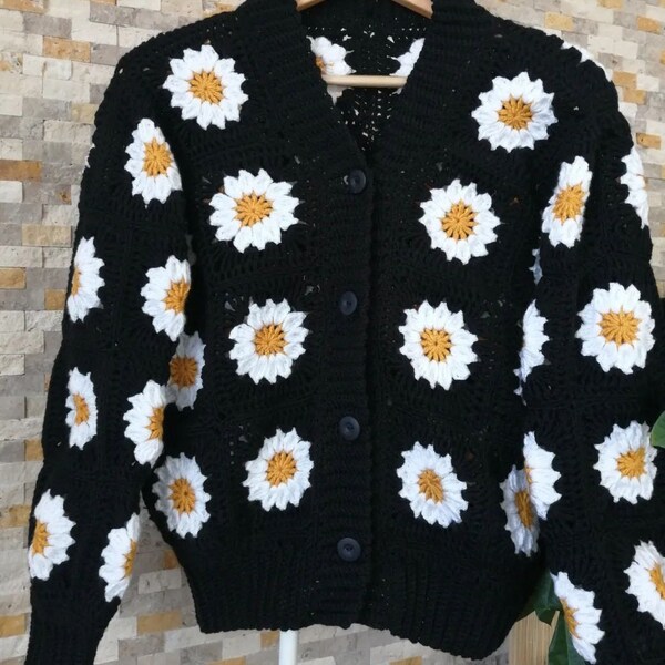 Sunflower Lavender Embroidery Cardigan
