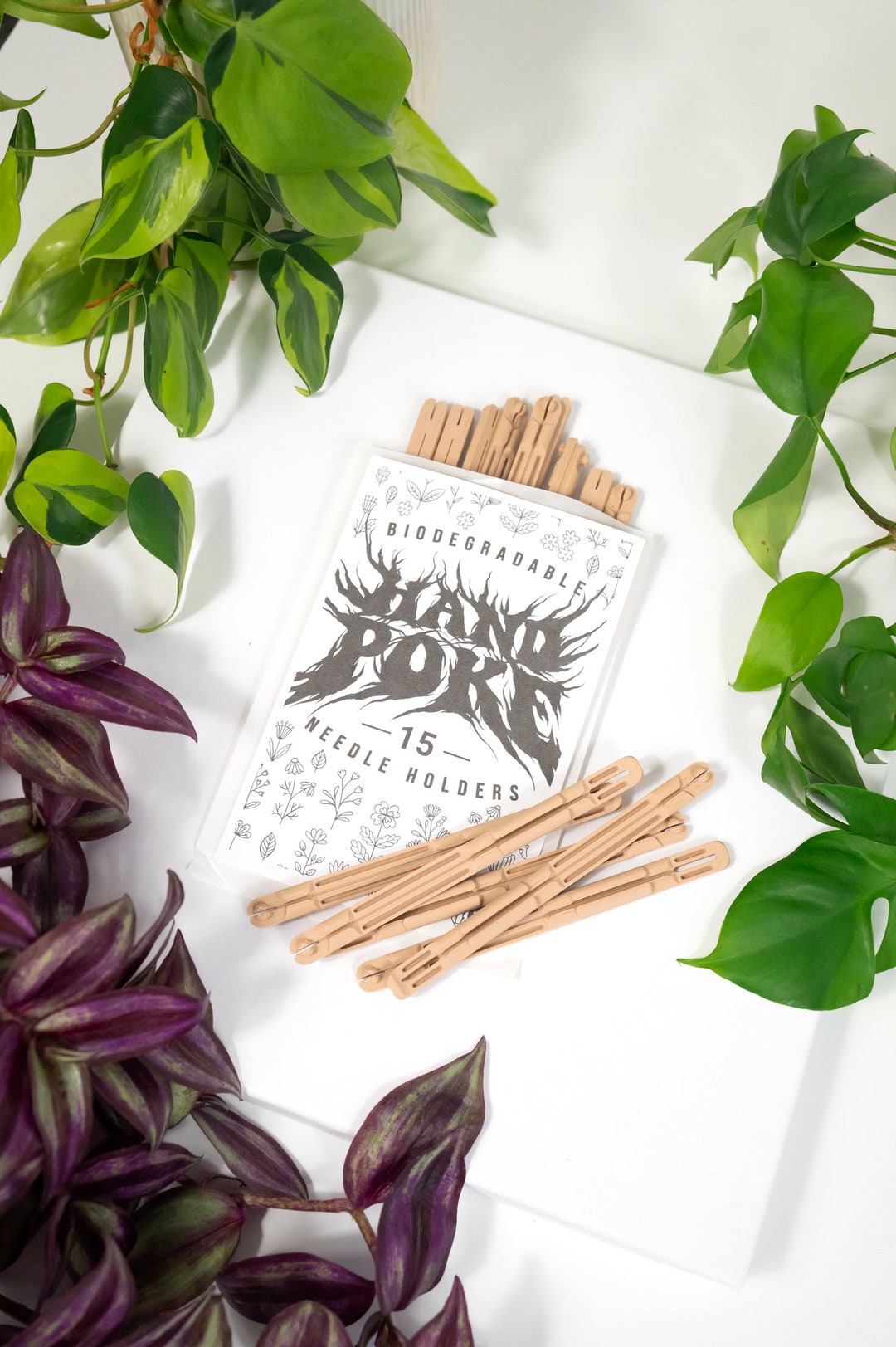 Biodegradable Hand Poke Tattoo Needle Tools Pack of 15 Stick and Poke