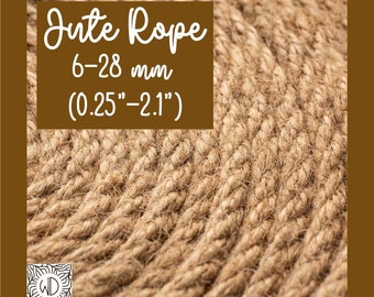 6-28 mm (0.25"-2.1") 100% Natural Twisted Jute Rope