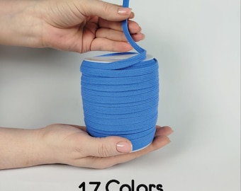 Flat 100% Cotton Drawstring Cord Trim 10 mm (3/8"), Hoodie Sweatshirt String