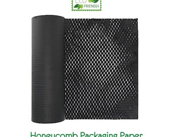 BLACK 10-20-50 m (33-66-164 feet) Honeycomb Packaging Paper, Eco-Friendly Biodegradable Protective Cushioning Wrap