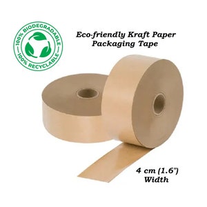 200 m (656 ft) Water-activated Kraft Paper Tape 4 cm (1.6"), eco-friendly Packaging Tape