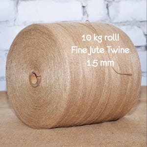 May include: A large roll of natural brown jute twine, 10 kg, 1.5 mm thick. Fine Jute Twine.