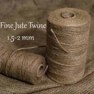 May include: Two spools of natural brown jute twine. The twine is 1.5-2 mm thick.