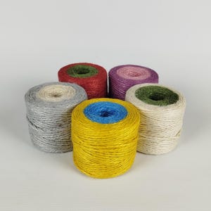 2 mm 100% Natural Bicolored Fine Jute Twine, roll 90m (295ft), Twine for crochet, Rustic Wedding Party Decoration, Wrapping Gifts
