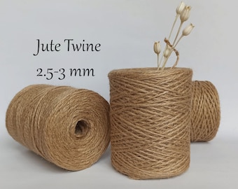 2,5-3 mm 100% natuurlijk jute touw, touw rustiek koord voor haakwerk, rustieke bruiloftsfeestdecoratie, natuurlijk touw voor het verpakken van geschenken