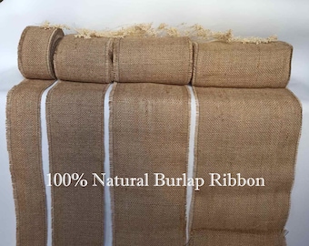 Jute Burlap Fabric Ribbon Roll, 10 m (11 yards) Burlap Ribbon