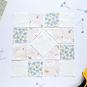 Precut quilt kit for beginners sewing project baby quilting fabric riley blake little swans Susannah fast and easy sewing project