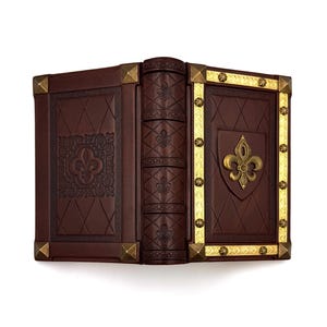 Stemma del giglio - Libro araldico - Taccuino reale - Diario in pelle in stile medievale - Giglio di giglio - Diario fantasy - Libro del mago immagine 4
