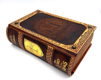 The Lord of the Rings leather book, one-volume collectors edition of Tolkien’s, LOTR books, english version