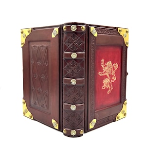 Medieval styled leather journal - Heraldic book - Royal sketchbook - Lion coat of arms - Fantasy journal - Magician book image 6