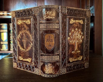 The Lord of the Rings leather book, one-volume collectors edition of Tolkien’s, LOTR books, english version