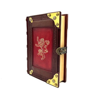 Medieval styled leather journal - Heraldic book - Royal sketchbook - Lion coat of arms - Fantasy journal - Magician book image 4