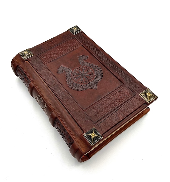 Helm of Awe Leather Journal, Viking Norse Pagan Book