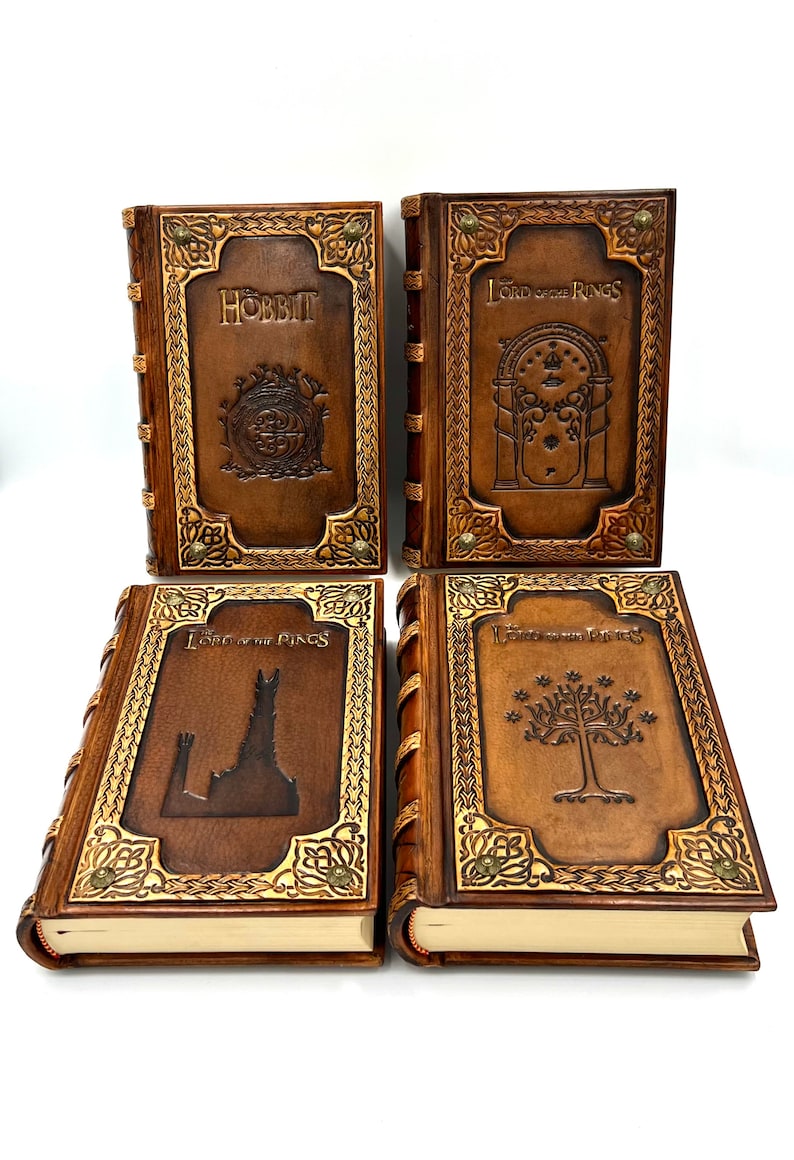 The Lord of the Rings Leather Books the Hobbit Book Etsy