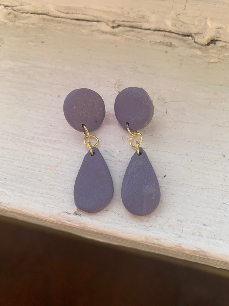Polymer Clay Earrings Violet /& Lavender Handmade