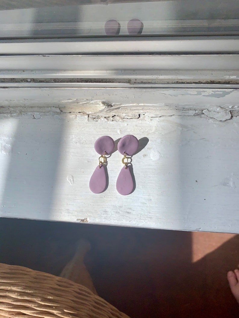 Polymer Clay Earrings Violet /& Lavender Handmade