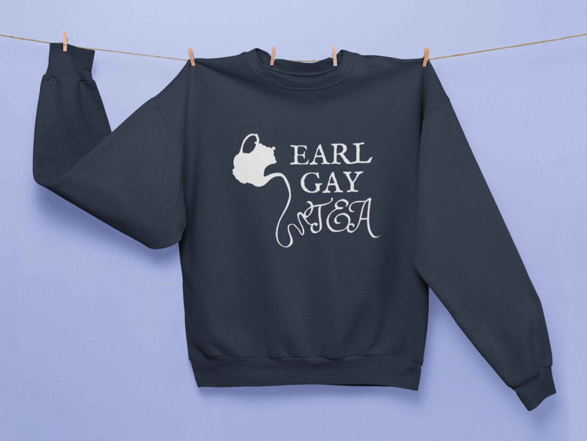 Earl Gay Tea Sweater Gay Sweater Tea Lovers White Jumper Gifts for LGBT Earl Grey Tea Cute Pullovers Navy Blue Sweatshirt Etsy Ireland
