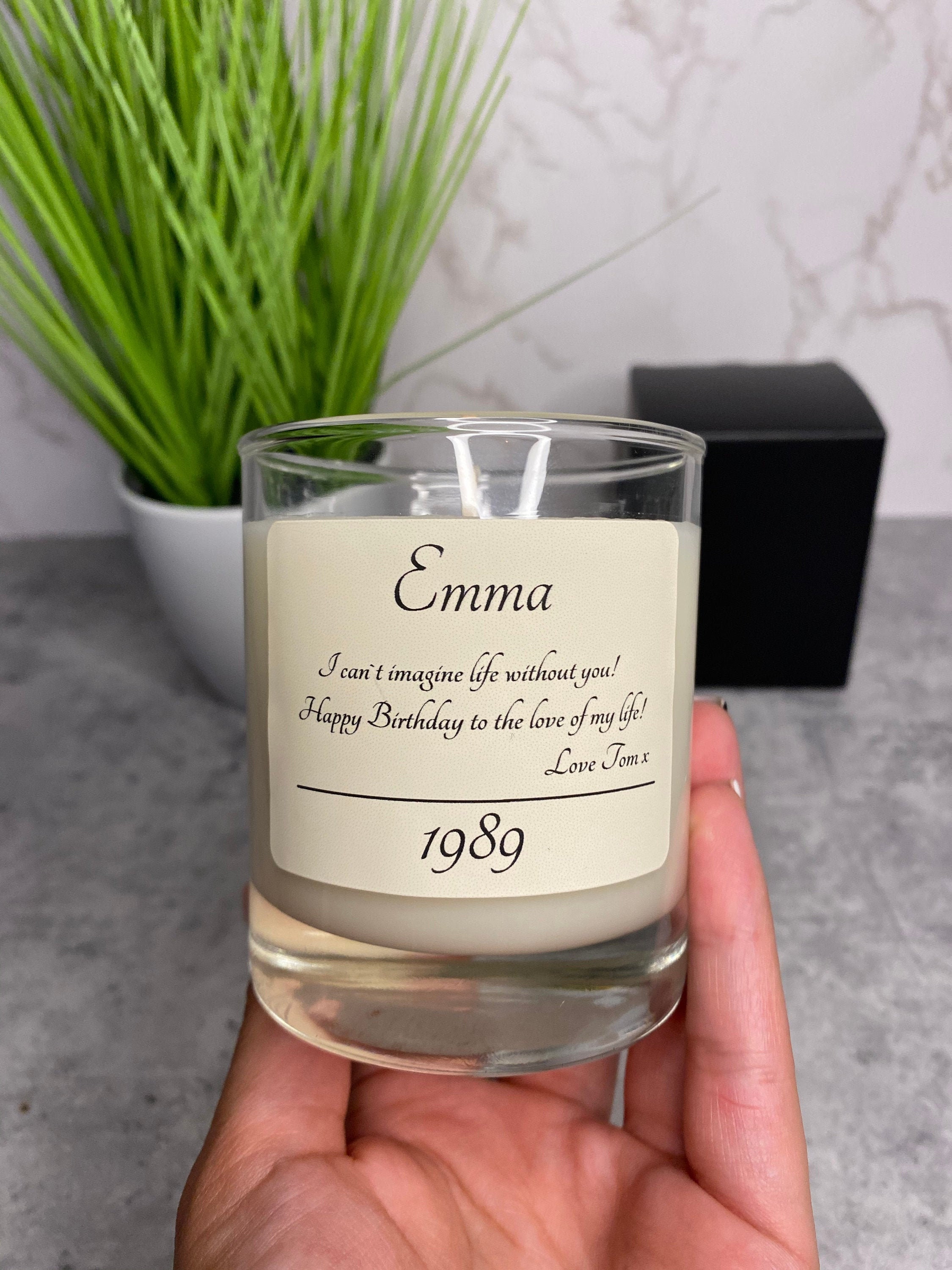 Personalised Candle Any age Birthday Gift Scented Candle Etsy