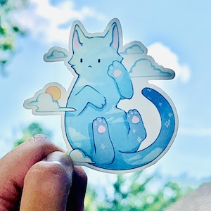 Sky Cat Sticker | Kitten Sticker | Cute Animal Sticker | Laptop Sticker | Vinyl Sticker