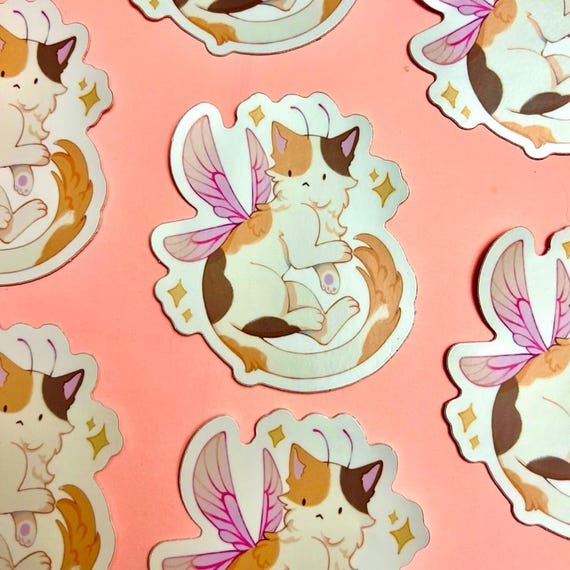 Fairy Cat Sticker | Kitten Sticker | Cute Animal Sticker | Laptop Sticker | Vinyl Sticker