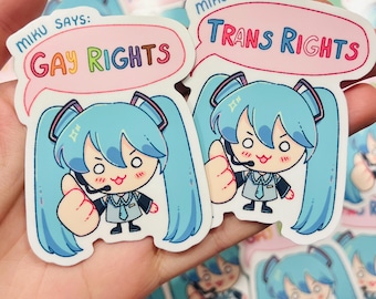 Pegatina de Miku a favor de los derechos de los homosexuales