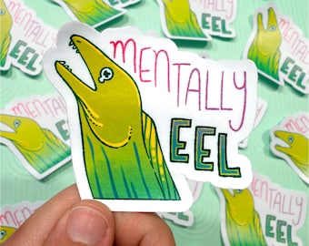 Pegatina Mentally Eel / Pegatina para portátil / Pegatina de vinilo