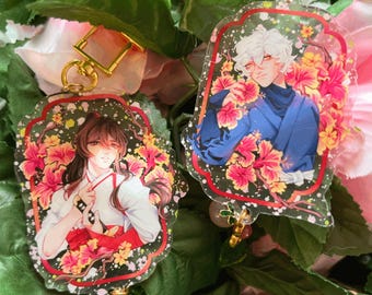 Hell's Paradise Jigokuraku Flower Keychains | Gabimaru and Sagiri