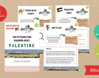 How to Teach Your Children about Palestine // Educational Printable // Children Daily Learning Doc // Education with Instant Download