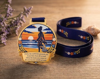 Personalized Mother Daughter Keepsake Medal, Custom Photo Style Memory Gift