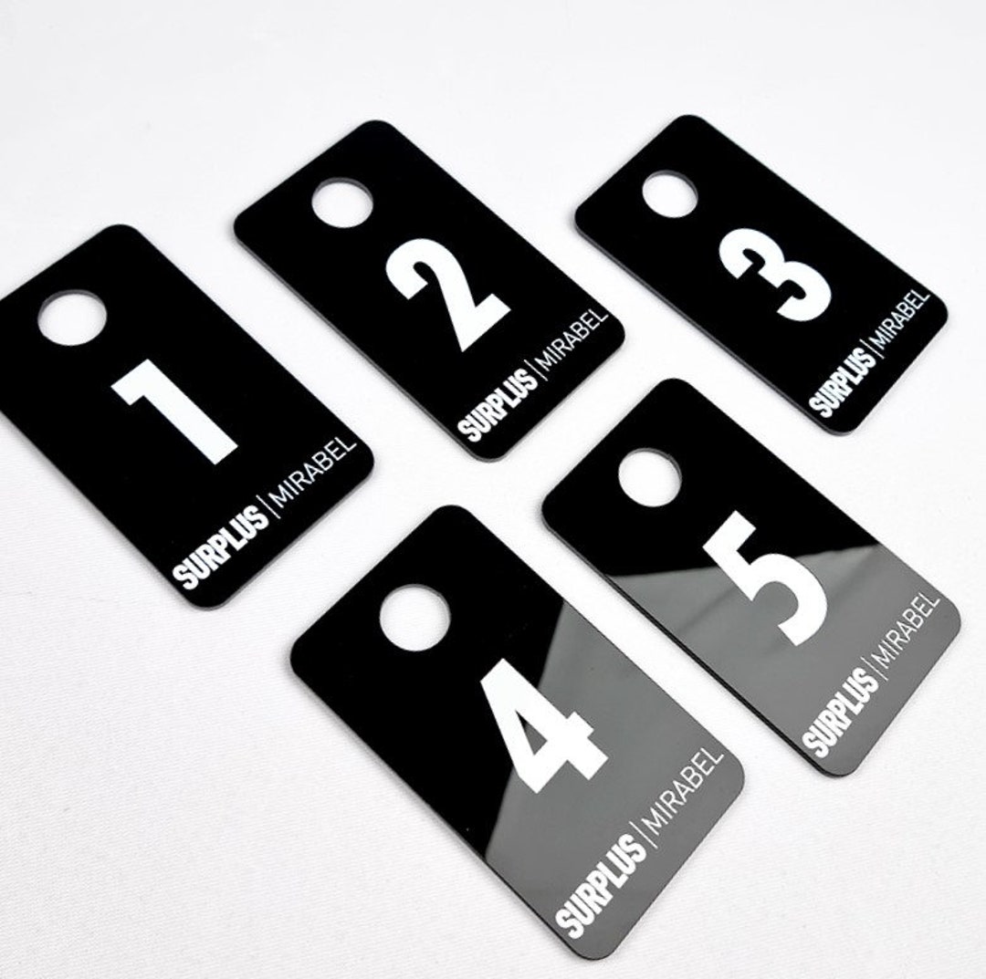 Personalized Modern Dressing Room Number, Acrylic Wardrobe Tag Sign ...