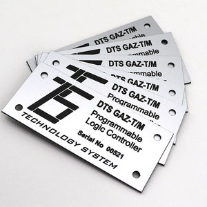 Costum Industrial Labels,  Metal Label for Construction Tools, Equipment, Machinery, Electric Devices, Property Tags, Technical Name Plate