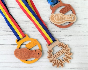 Personalized Acrylic Sports Medal, Custom Marathon Finisher Award