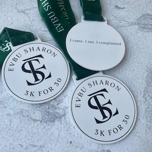 Custom Metal Medal with Logo, Double Sided Engraving, Personalized Ribbon, Corporate Award, Business Gift, Branded Employee Medal