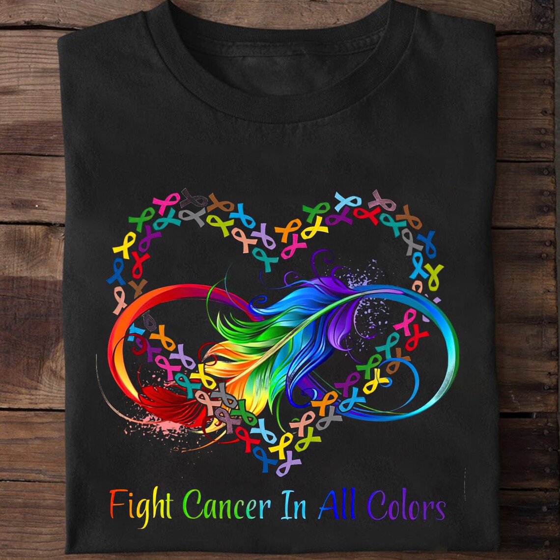 Fight Cancer in All Color T-shirt Fight Cancer Shirt Cancer - Etsy