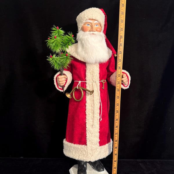 24” Artisan Santa Reproduction German Antique Santa Candy Container