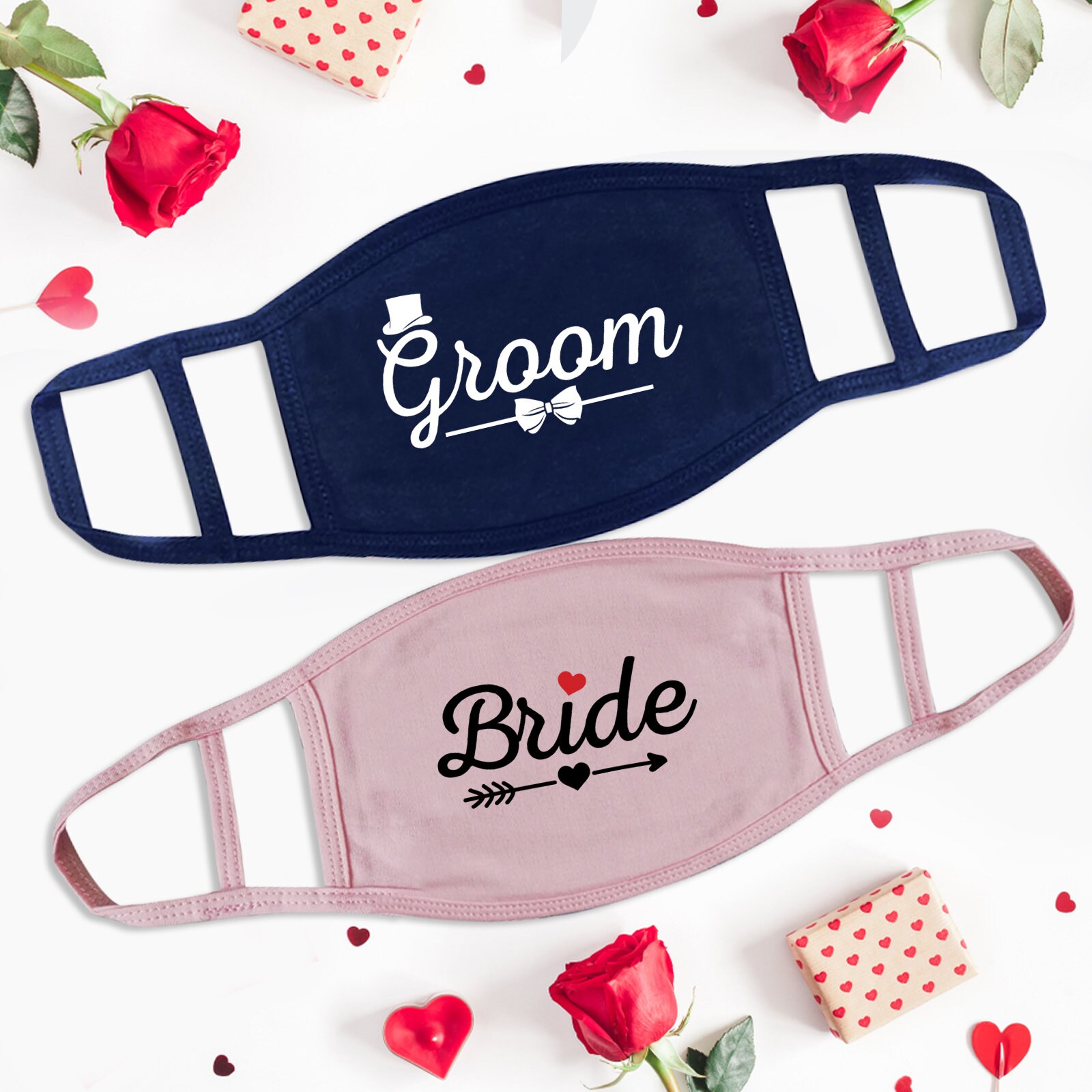 Bride and Groom Masks 2021 Couples Face Mask Wedding Face Etsy