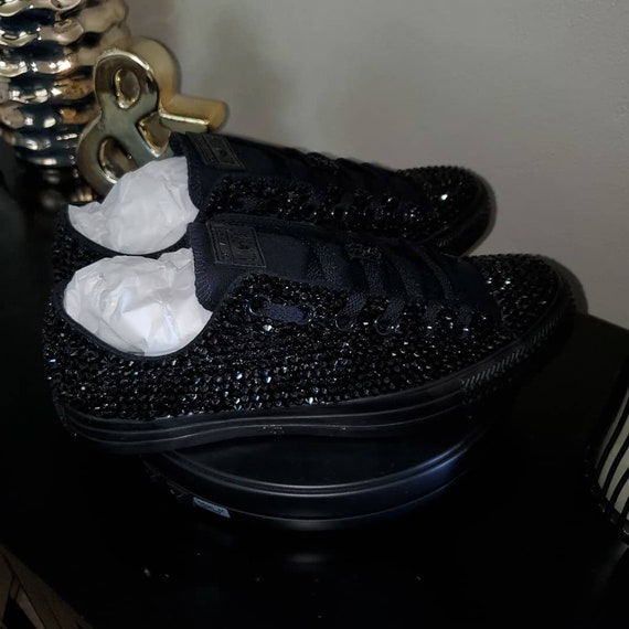 WOMEN S Black blackout Bling Converse All Star Chuck Taylor
