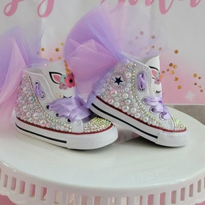 Unicorn bling shoes, unicorn converse shoes, unicorn rhinestones shoes, birthday outfit unicorn shoes, unicorn party, 1st birthday