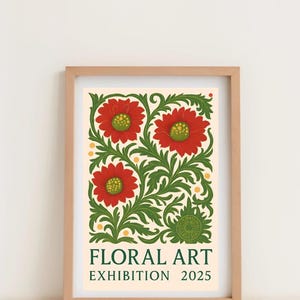 William Morris Inspired Floral Poster – Botanical Wall Art Digital Download