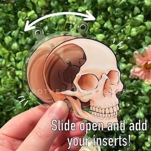 Skull OPENING Shaker Keychain | Inserts Sold Separately