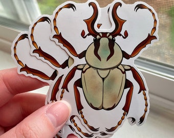 Green Stag Beetle Sticker | 3 inch Vinyl Sticker