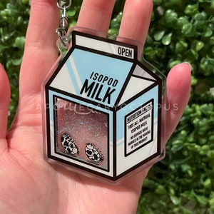 Isopod Milk LIQUID Shaker Keychain | Quicksand Charm