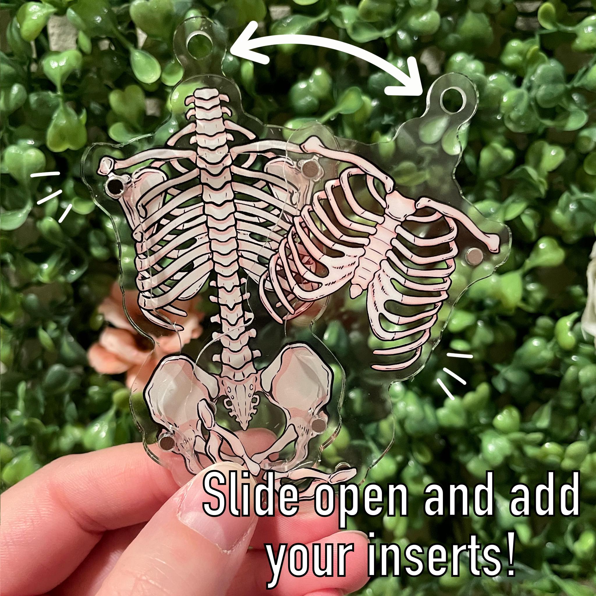 Opening A Key Chain Skeleton OPENING Shaker Keychain | Inserts Sold Separately - Etsy