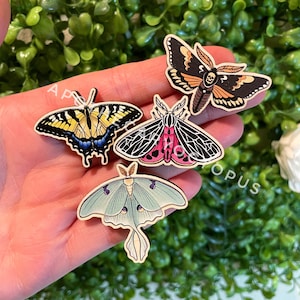 Wooden Moth (And Butterfly) Pins