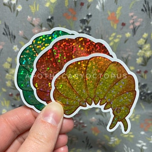 Sour Isopod Candy Stickers | Glitter Stickers | Bug Candy
