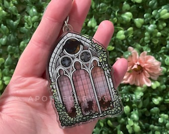 Ciondolo Shaker a forma di finestra della cattedrale con pipistrello / 2 versioni